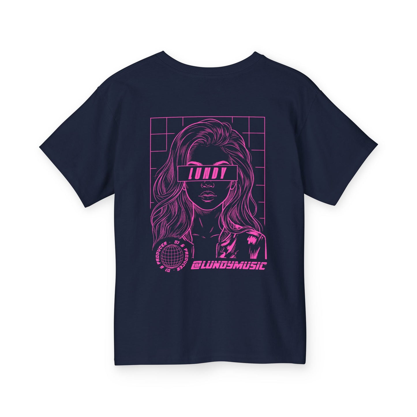 KIDS Youth Tee — Pink "LUNDY" Graphic
