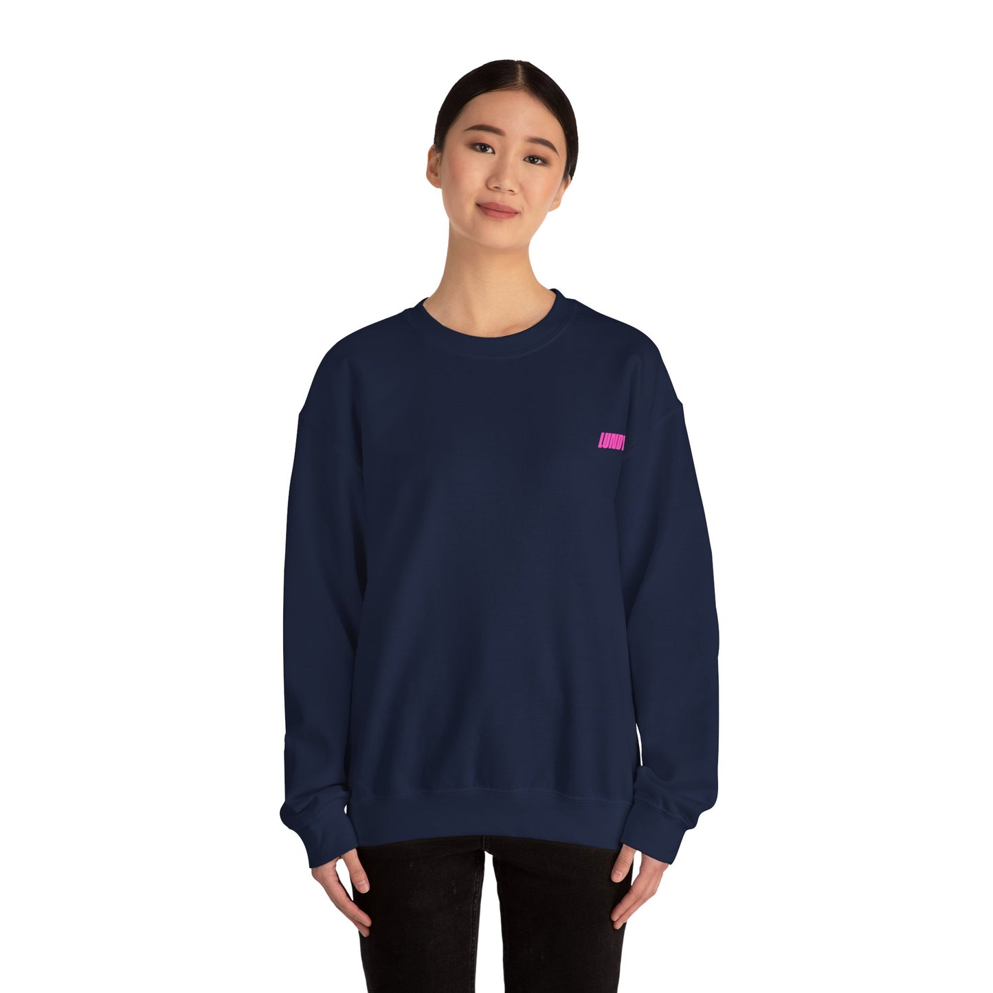 Crewneck Sweatshirt — Pink Retro Girl Graphic “F**k Normal I Want Magic” -md
