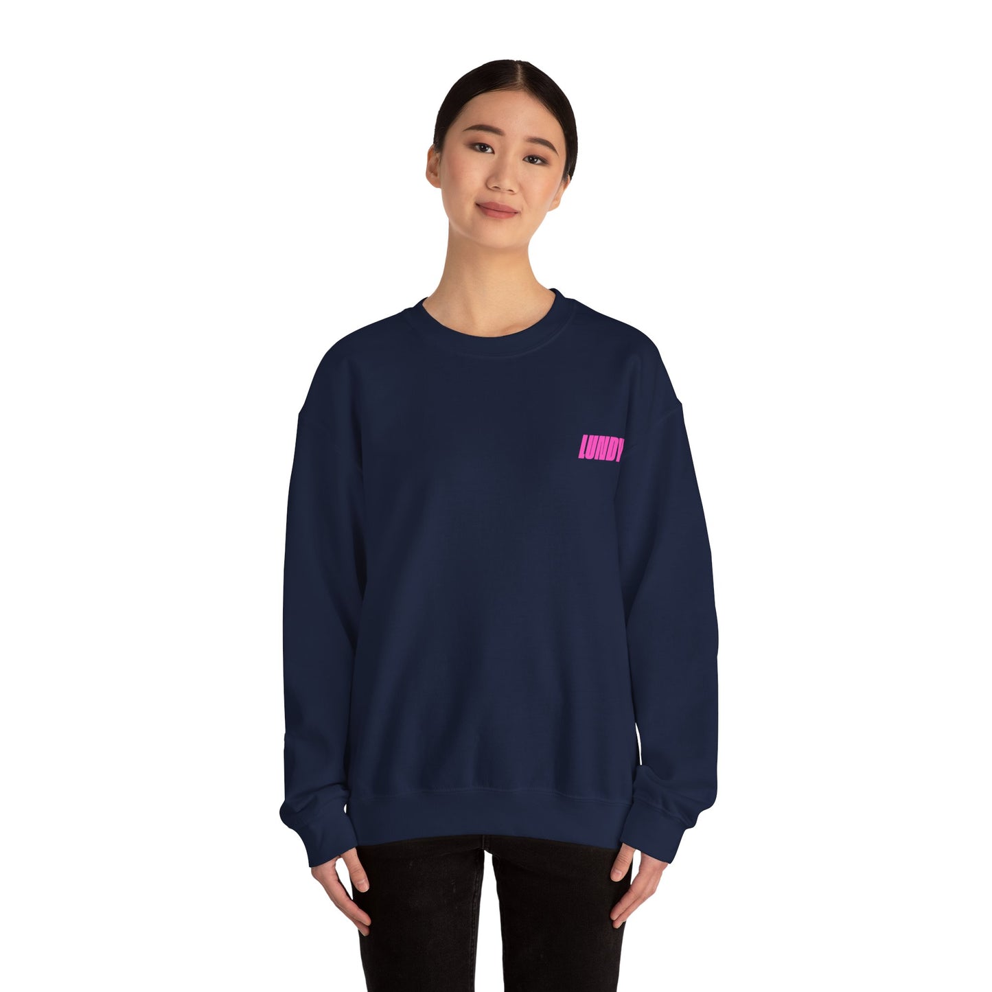 Crewneck Sweatshirt — Pink Retro Girl Graphic “F**k Normal I Want Magic” -md