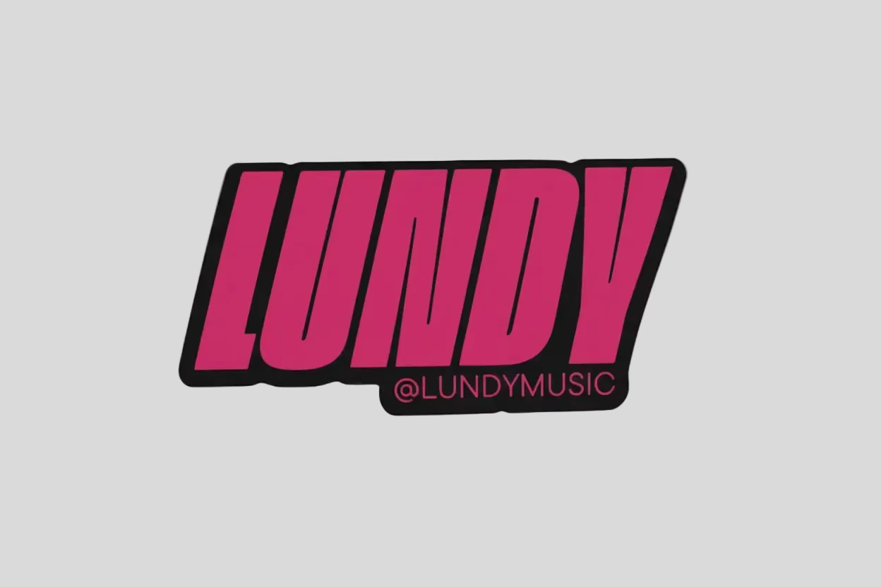 Neon Pink Bumper Sticker LUNDY