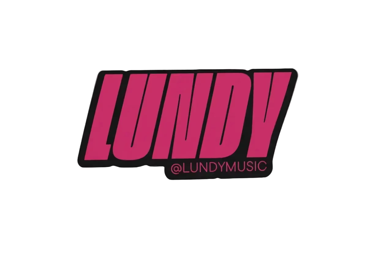 O. Neon Pink Bumper Sticker LUNDY