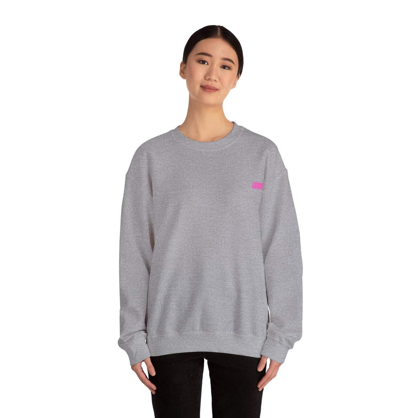 Crewneck Sweatshirt — Pink Retro Girl Graphic “F**k Normal I Want Magic” -md
