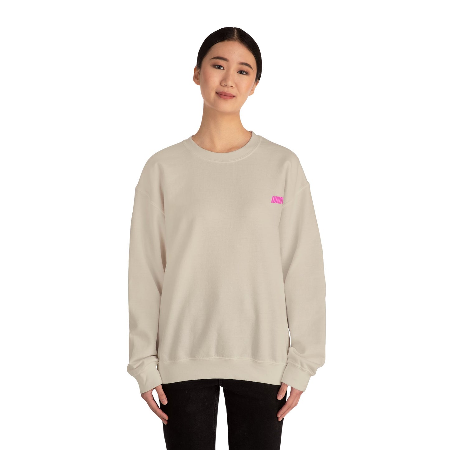 Crewneck Sweatshirt — Pink Retro Girl Graphic “F**k Normal I Want Magic” -md