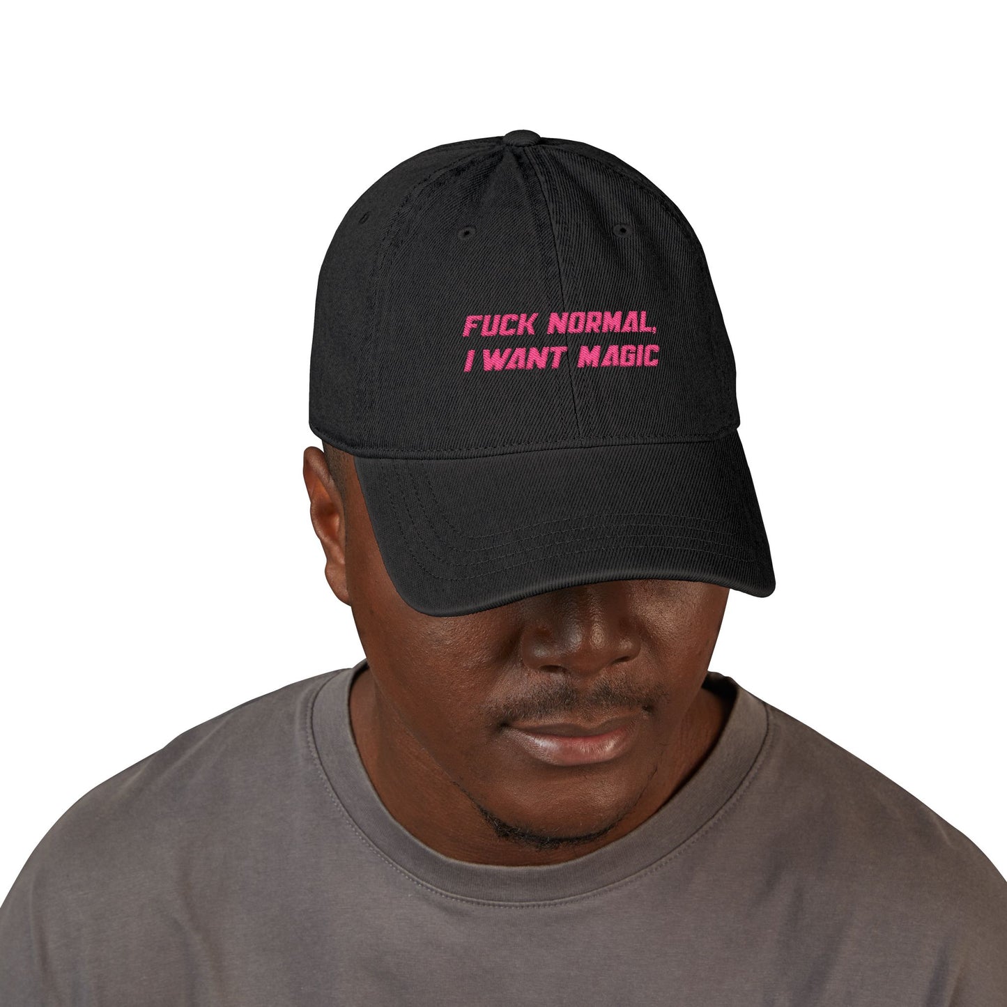 Denim OTTO Hat, I Want Magic. DJ Logo