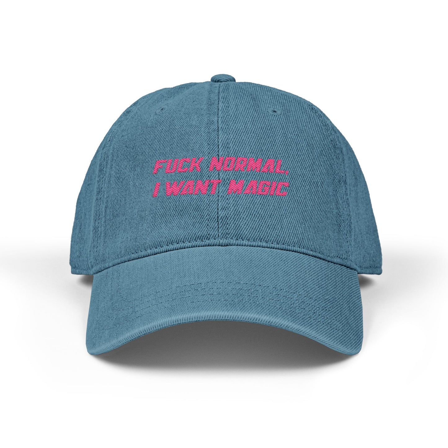 Denim OTTO Hat, I Want Magic. DJ Logo