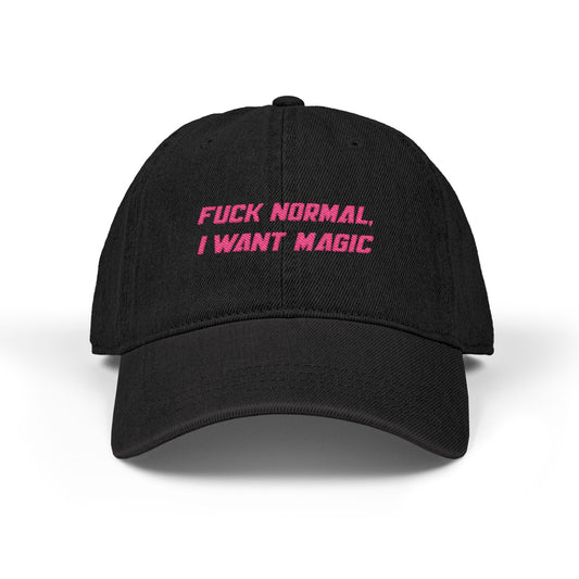 Denim OTTO Hat, I Want Magic. DJ Logo