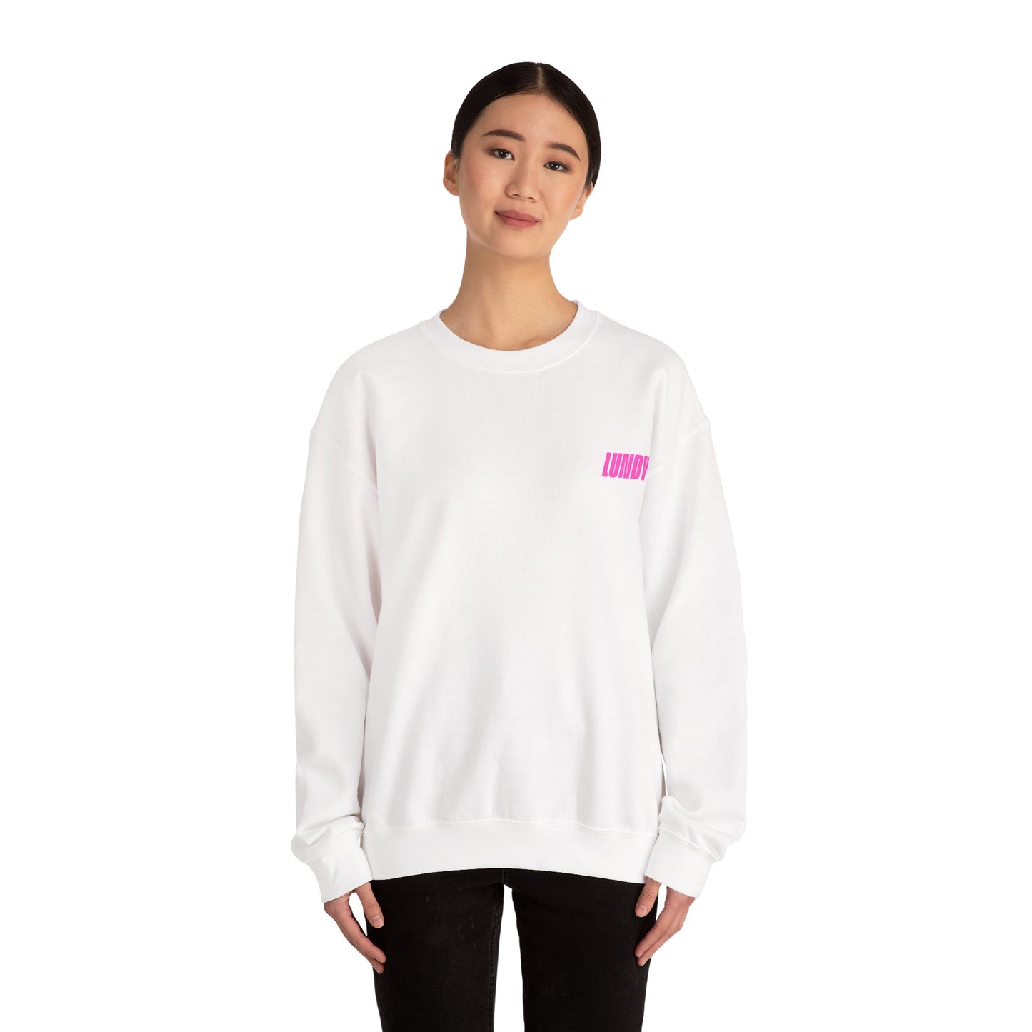 Crewneck Sweatshirt — Pink Retro Girl Graphic “F**k Normal I Want Magic” -md