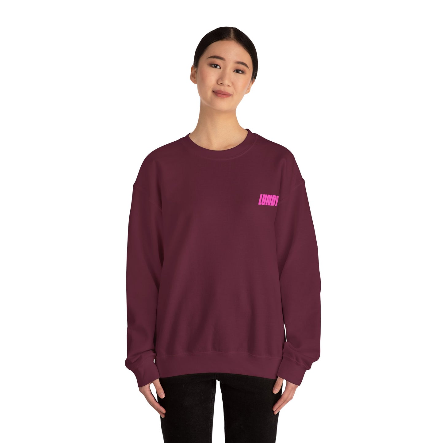 Crewneck Sweatshirt — Pink Retro Girl Graphic “F**k Normal I Want Magic” -md