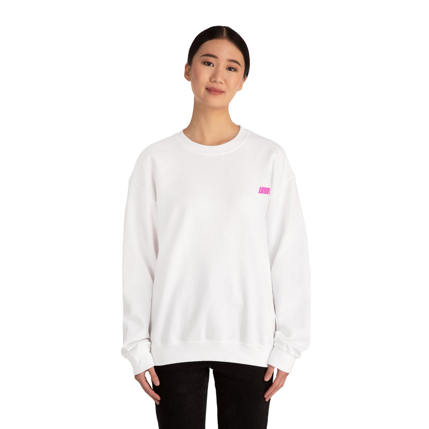 Crewneck Sweatshirt — Pink Retro Girl Graphic “F**k Normal I Want Magic” -md