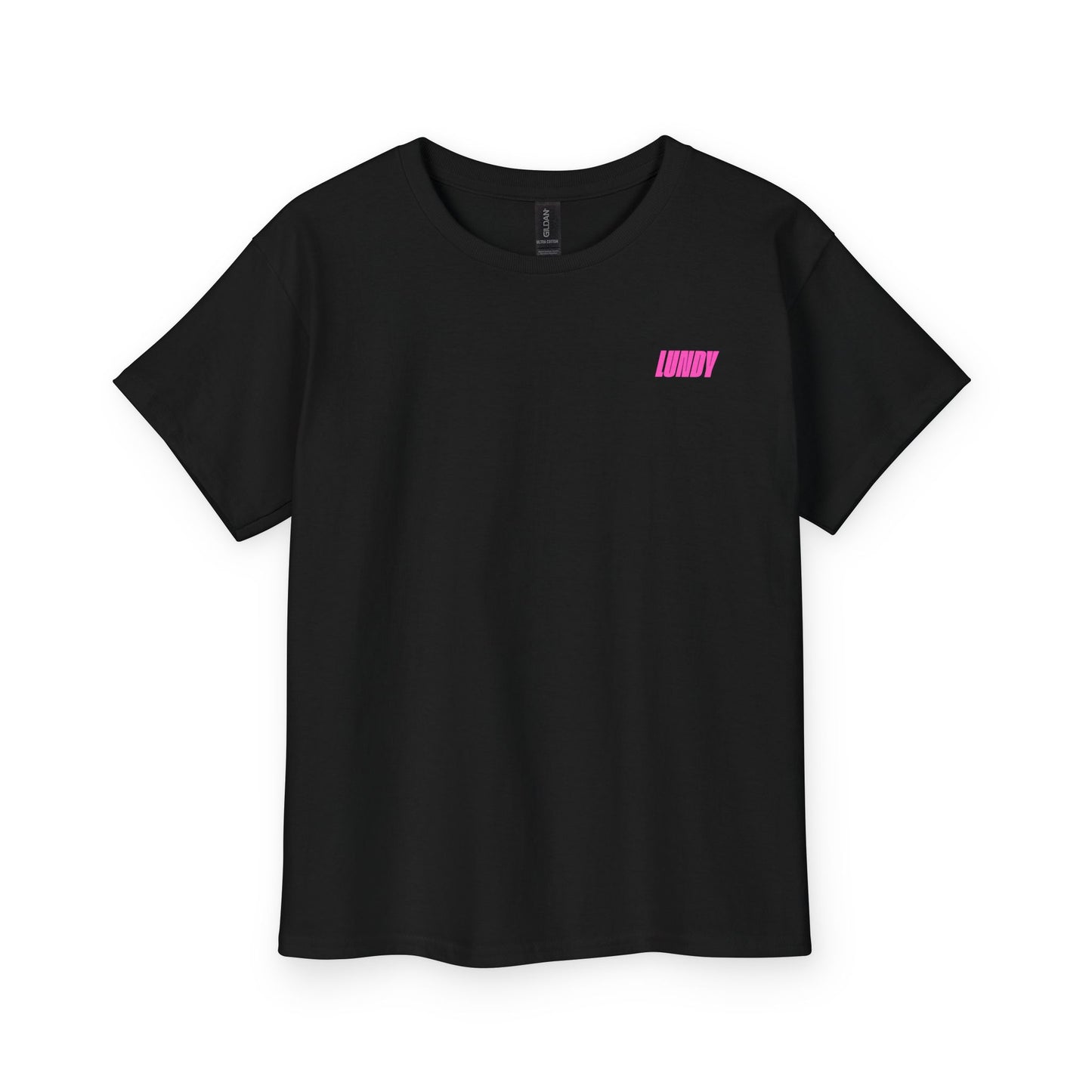 KIDS Youth Tee — Pink "LUNDY" Graphic