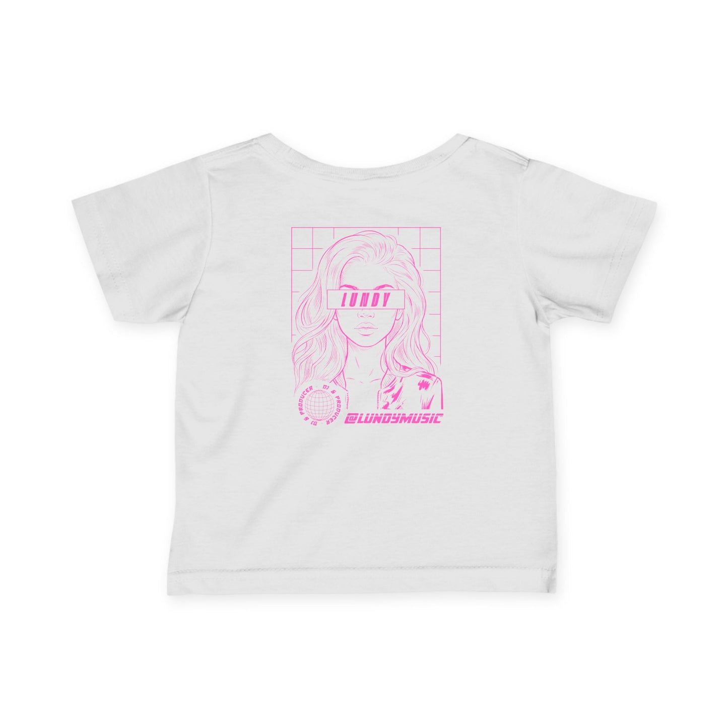 E. INFANT Tee — Pink Retro Girl Graphic "Loudly" Baby Shirt