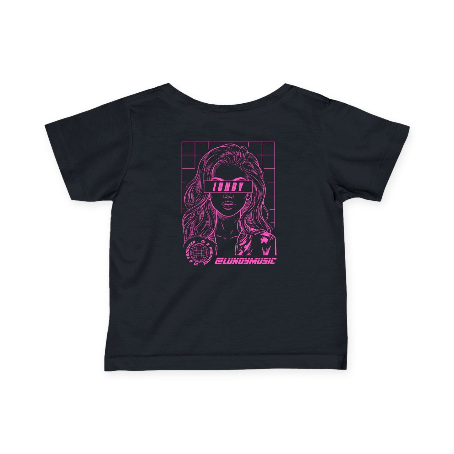 E. INFANT Tee — Pink Retro Girl Graphic "Loudly" Baby Shirt