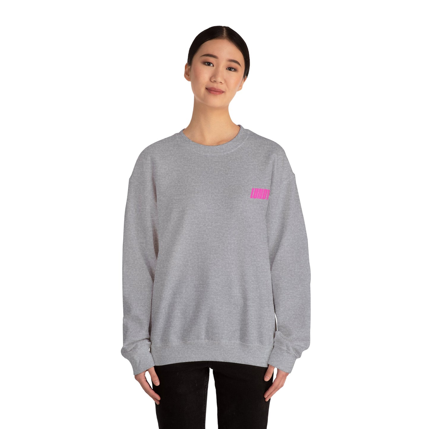 Crewneck Sweatshirt — Pink Retro Girl Graphic “F**k Normal I Want Magic” -md