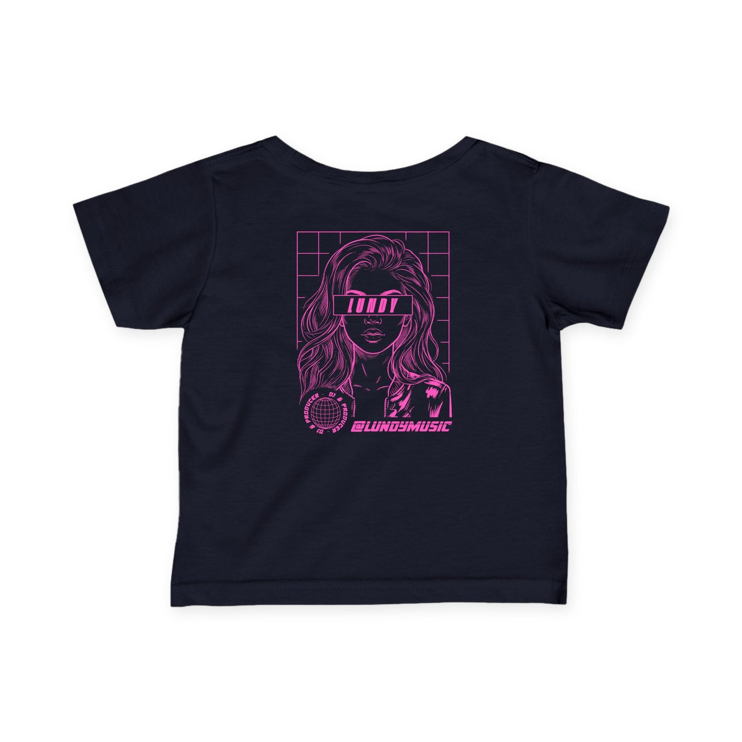 E. INFANT Tee — Pink Retro Girl Graphic "Loudly" Baby Shirt