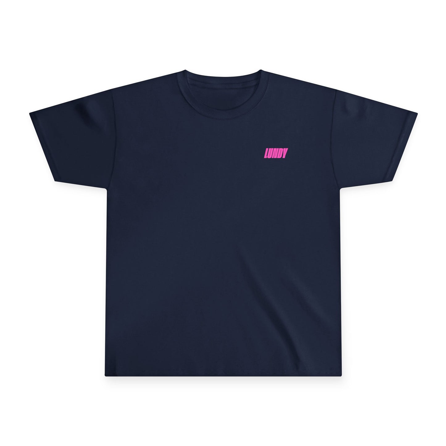 KIDS Youth Tee — Pink "LUNDY" Graphic