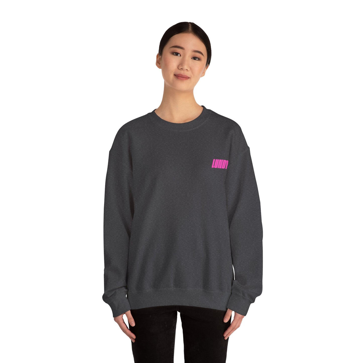 Crewneck Sweatshirt — Pink Retro Girl Graphic “F**k Normal I Want Magic” -md