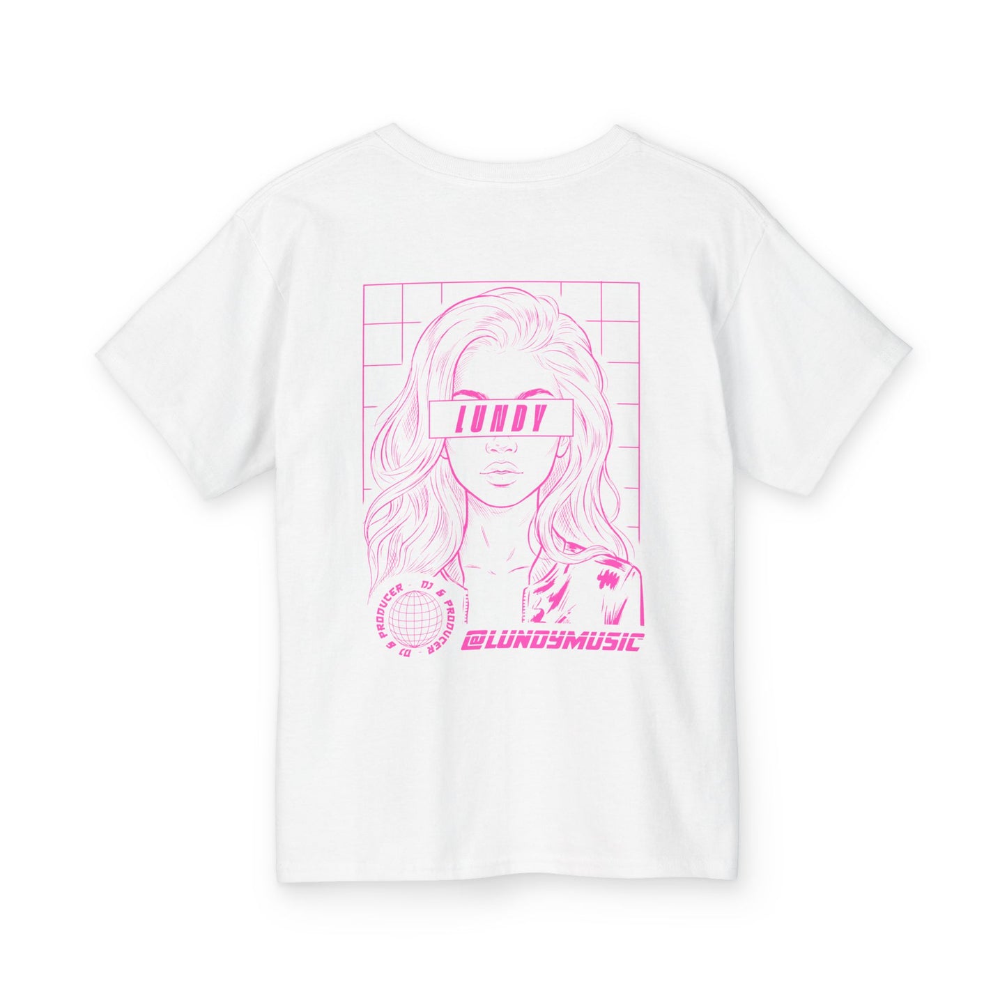 KIDS Youth Tee — Pink "LUNDY" Graphic