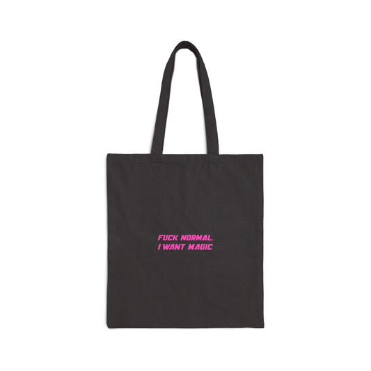 I. Tote Bag — "I Want Magic" Pink Aesthetic Canvas Tote -md