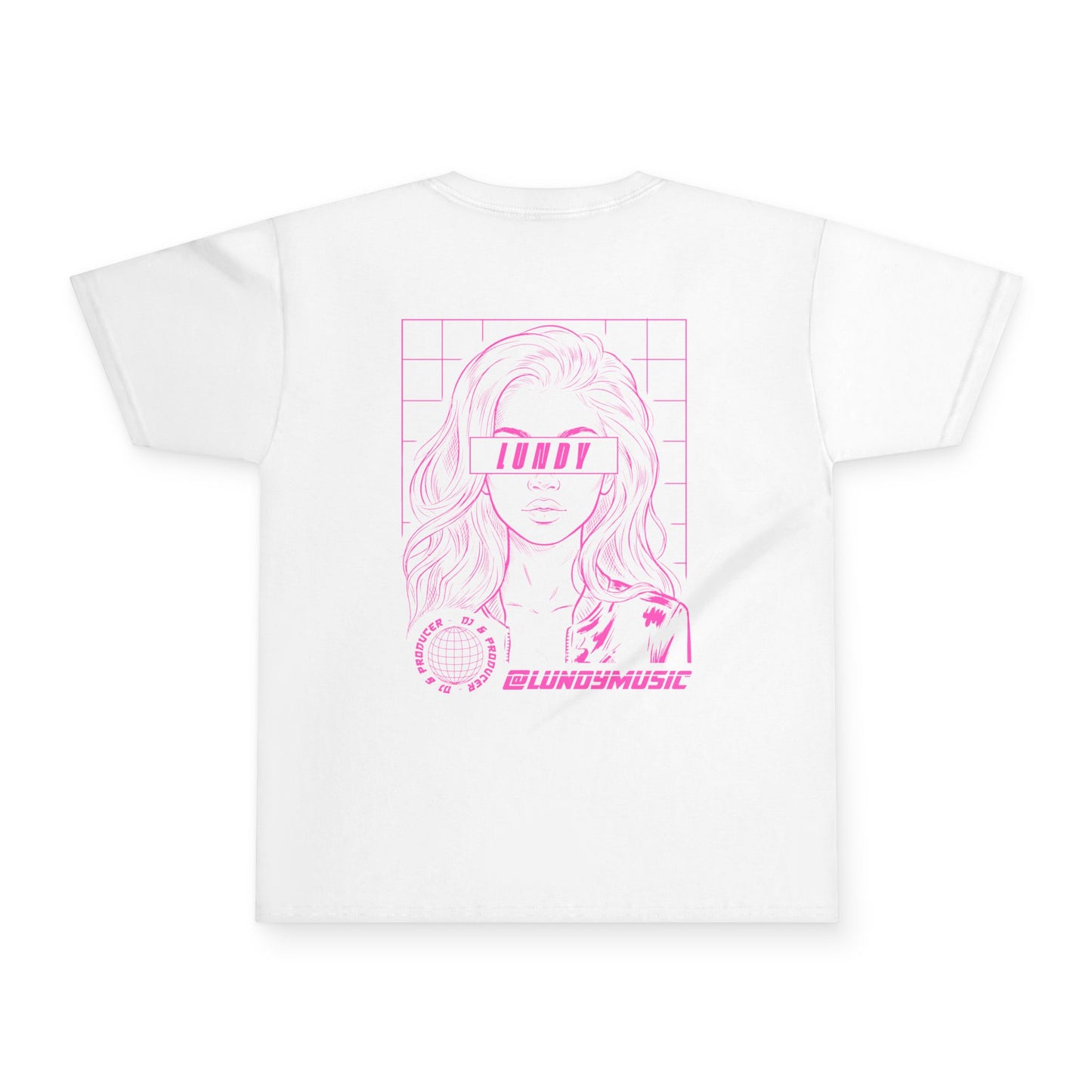 KIDS Youth Tee — Pink "LUNDY" Graphic