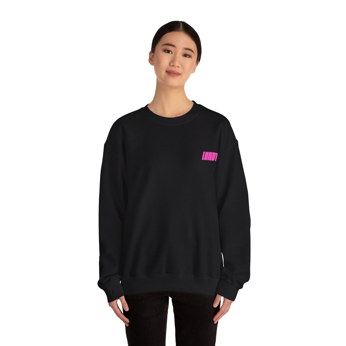 Crewneck Sweatshirt — Pink Retro Girl Graphic “F**k Normal I Want Magic” -md