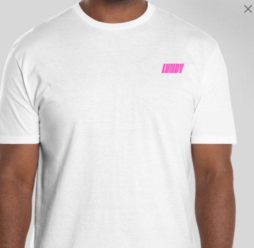 A. Regular LUNDY Tee White or Black with Pink Graphic